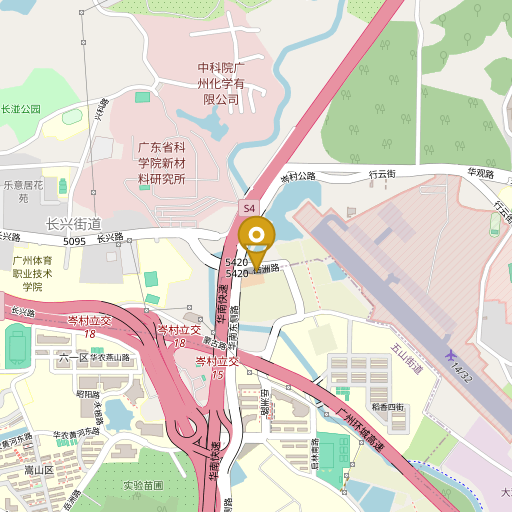 Extrait OpenStreetMap avec marqueur sur le bureau sœur de Guangzhou